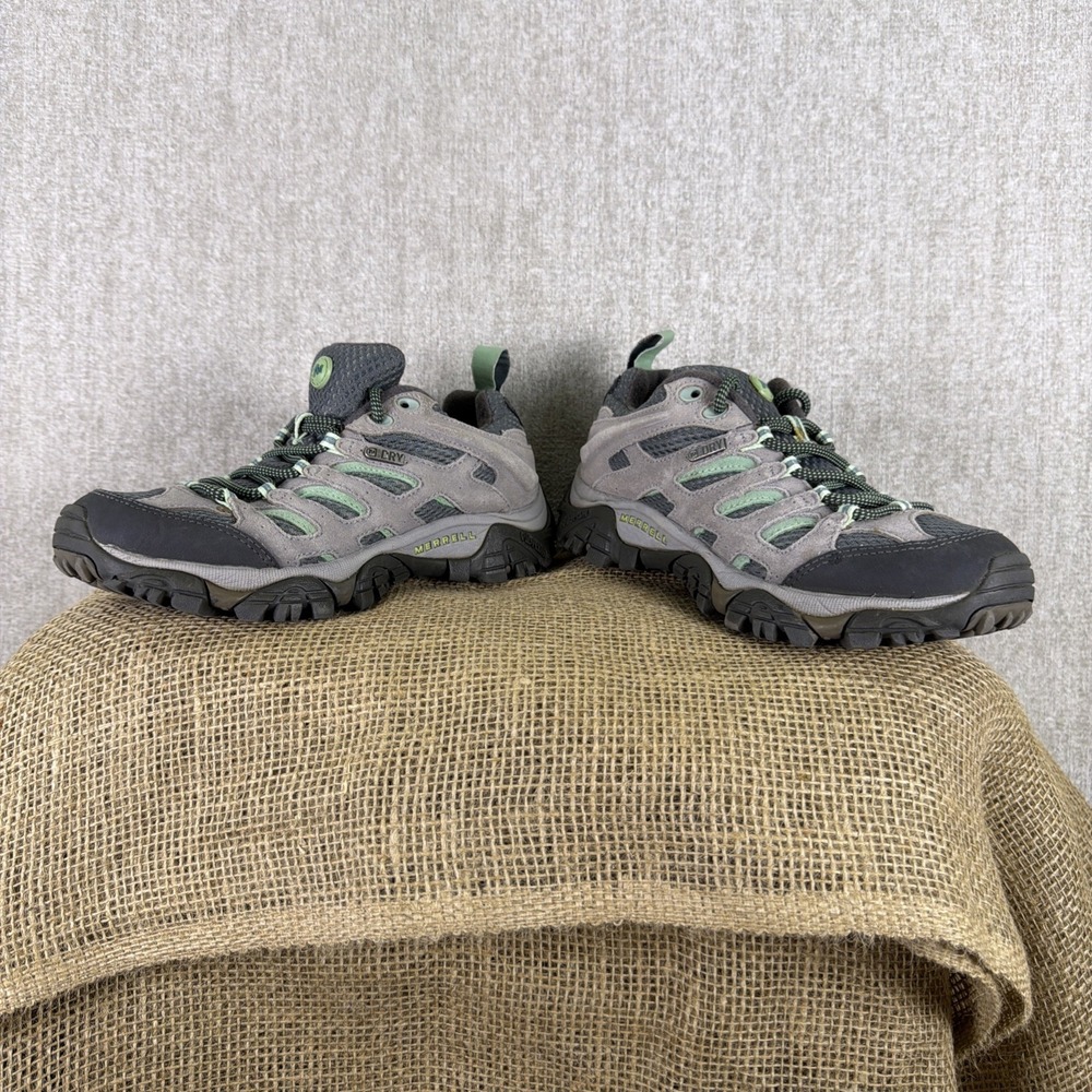 Merrell Moab 2 Women Size 5 Drizzle Mint Gray Suede Vibram Hiking Shoes J24462